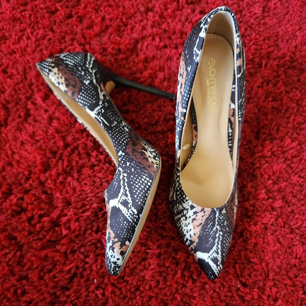 Snakeskin Satin Pumps